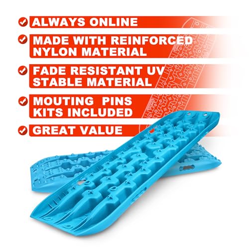 X-BULL New Recovery Traction Tracks Sand Mud Snow Track Tire Ladder 4WD (Cyan Blue, 3gen)