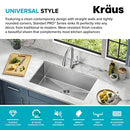 Kraus KHU100-32 32-inch 16 Gauge Undermount Single Bowl Stainless Steel Kitchen Sink