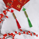 10 Strings Chinese New Year Lucky Coins Charms Chinese Feng Shui Coins 2023 New Year Fortune Coins I-Ching Coins with Tassel Chinese Knot for Wealth Success Good Luck Hanging Decorations