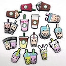 36 Pcs food+Boba tea pattern Shoes Charms Decoration Fits Compatible with Crocs Shoes & Wristband Bracelet Decoration DIY Alloy Party Christmas Halloween Party Gifts for Boy and Girl