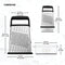 Farberware Professional 4-Sided Slim Stainless Steel Heavy Duty Kitchen Box Grater with Detachable Clear Storage Container, Perfect for Parmesan Cheese, Vegetables, Ginger, with Lemon Zester