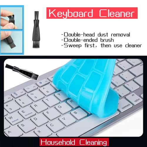 2-Pack Super clean- Upgrade Soft Universal Car Cleaning Gel for Car Vent, Keyboard Cleaner with Double-ended Dust Brush,Car Accessories Interior Cleaning Slime, Auto Dust Cleaning Kit for Computer Cleaning and Car Detailing