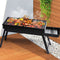 Charcoal BBQ Grill - Hibachi Barbeque, Portable, Outdoors, Foldable, Camping, Picnic Set, Briquettes, Barbecue, Black