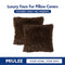 MIULEE Pack of 2 Luxury Faux Fur Throw Pillow Cover Deluxe Decorative Plush Pillow Case Cushion Cover Shell for Sofa Bedroom Car 18 x 18 Inch Chocolate