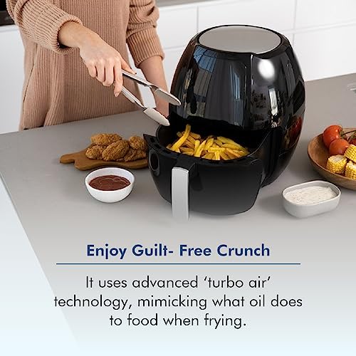 Healthy Choice 8 Litre Digital Air Fryer for Healthy Oil-Free Cooking - Multi-Use 1800W One Touch Digital Oven Cooker for Deep Frying, Roasting, Baking & Grilling - 8 Presets Cooking Programs, Black