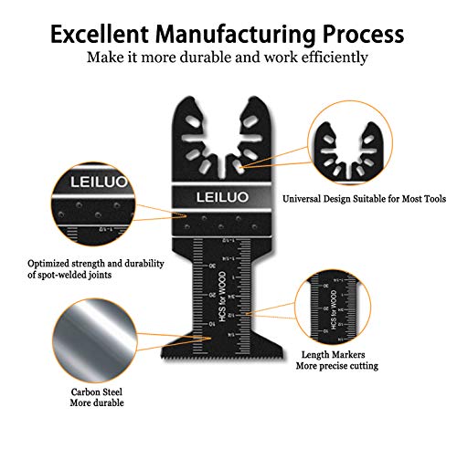 Oscillating Tool Blades LEILUO 50 Pack Wood Multitool Blades Fit DeWalt Bosch Milwaukee Craftsman Rockwell Fein Porter-Cable Chicago Ridgid Makita Ryobi