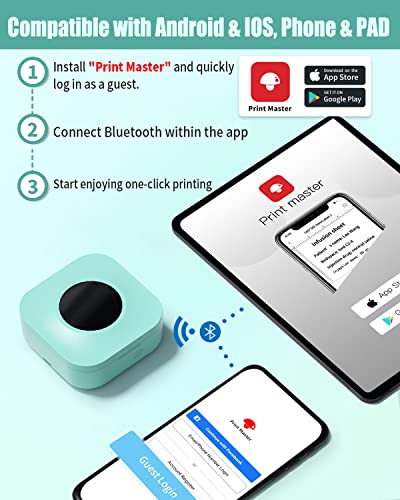 Label Makers - Label Maker Machine with Tape, Upgraded Q30S Mini Sticker Maker, Thermal Printer Wireless Bluetooth Label Printer, for Phone&Pad, Easy to Use Home Office Organization, Green