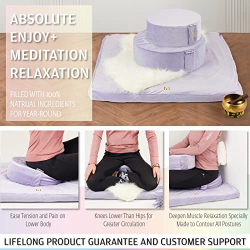 Gaiam Zafu Meditation Cushion - Round Yoga Pillow with Easy-to