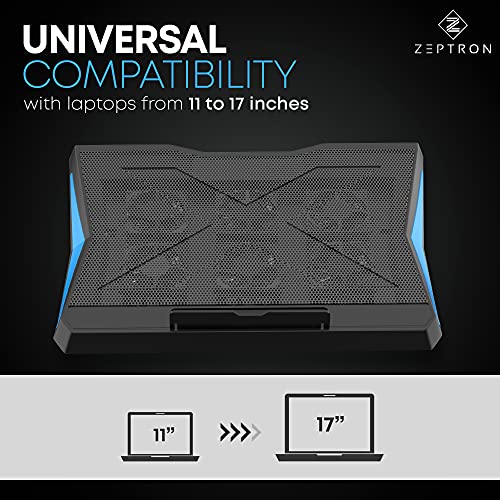 Zeptron Height Adjustable Laptop Cooling Stand / Cooling Pad / Cooler with Six Fans Compatible for Acer, HP, MacBook, Lenovo, Dell, Chromebook / 11.6 Inch, 13.3 Inches,15.6” All Laptops & Notebooks