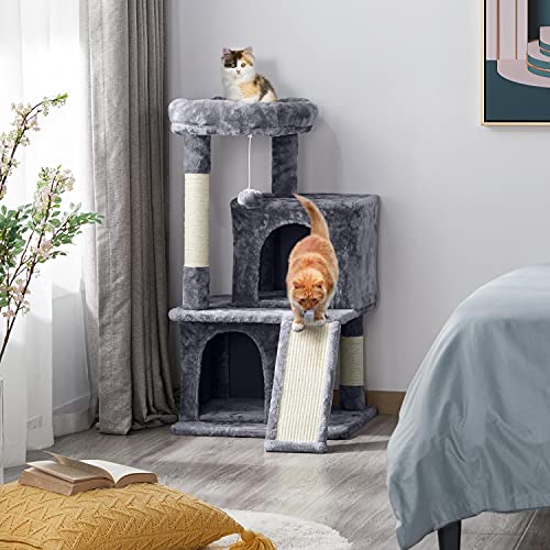 Yaheetech Cat Tree for Indoor Cats, 36in Cat Tower Cat Condo w/Extra Large Perch, Scratching Posts, Scratching Board, Dangling Ball, Cat Play Tower for Cats and Kittens