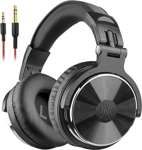 OneOdio Adapter-Free Closed Back Over-Ear DJ Stereo Monitor Headphones, Professional Studio Monitor & Mixing, Telescopic Arms with Scale, Newest 50mm Neodymium Drivers- Glossy Finsh