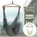 Portable Hanging Hammock Chair Swing Garden Outdoor Camping Soft Cushions (Beige with Pillow)