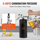 VEVOR Beer Growler Tap System, 4L/128oz Mini Keg, 304 Stainless Steel Pressurized Beer Growler, Keg Growler with Pressure Display, CO2 Regulator Faucet, Leak-Proof Ring for Draft, Homebrew, Craft Beer