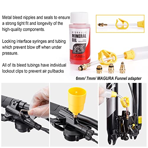 Brake Bleed Kit for Shimano - Mountain Hydraulic Disc Brake Bleeding Kit Tool with 60ml Mineral Oil Brake Fluid (Style:A)