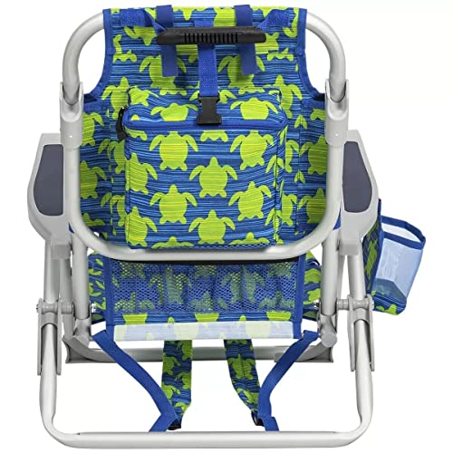 Tommy Bahama 5 Position Kids Backpack Beach Chair Green Turtle