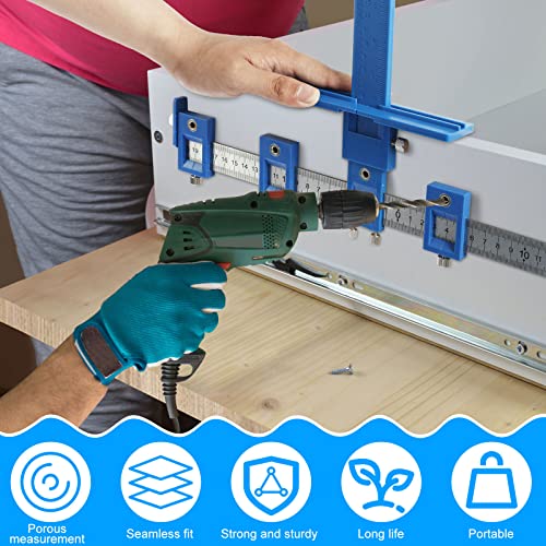 Cabinet Hardware Jig High Precision Aluminum Alloy Drilling Guide Detachable Carpenter Cabinet Hardware Template Tool for Installing Door Closet Handles Knobs