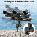 Xproutdoor Triple Fishing Boat Rods Holder with 360 Degree Rotation Mount Bracket, Adjustable 3 Poles Fishing Rod Rack Holder for Boat Kayaks Canoe, Black