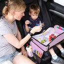 Lordap Kids Travel Tray for Toddler Car Seat,Toddler Car Seat Tray Organizer,Large Ipad Holder A Road Trip Essential,Soft Padding,Waterproof,Food & Snack Lap Tray Carseat,Stroller,High Chair (Pink)