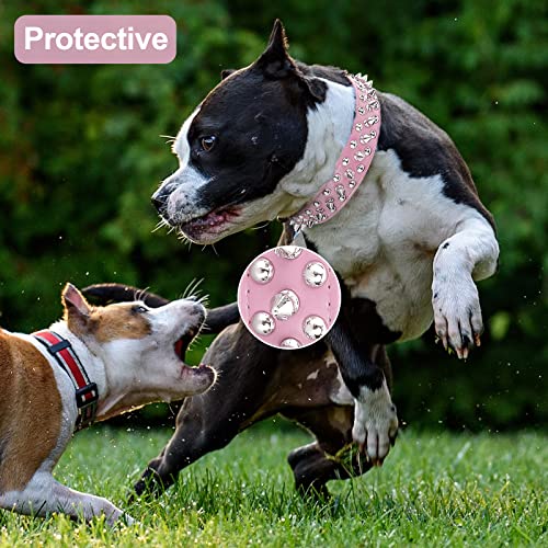 𝐔𝐏𝐆𝐑𝐀𝐃𝐄𝐃 𝐕𝐄𝐑𝐒𝐈𝐎𝐍 Spiked Studded Leather Dog Collar with Leash, Epesiri Rivet PU Leather Dog Collars for Pit Bull, Durable Leather Cat Collar Spiked Studded for Small Medium Large Pet