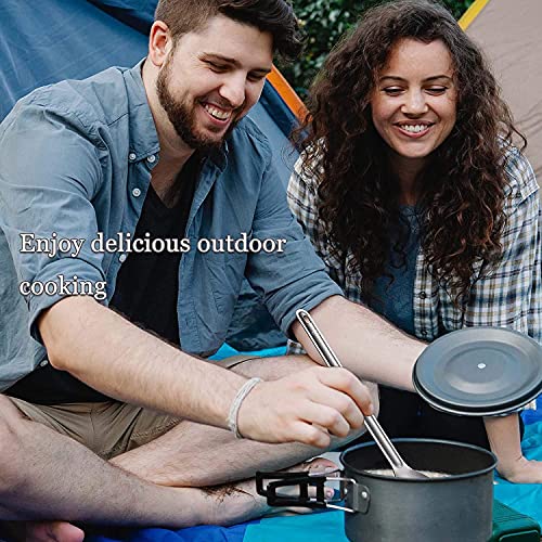 Tentock Titanium Long Handle Spoon Spork for Backpacking Meal Ultralight Camping Flatware Cooking Utensils Multifunctional Tableware with Storage Bag Ideal for Camping Hiking Picnic (Spoon)