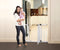 Dreambaby Liberty Extra-Wide Baby Safety Gate - with Smart Stay-Open Feature - Fits Openings 99-105.5cm Wide & 76cm Tall - White - Model F867