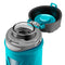 Zulu Atlas Glass Water Bottle with Flip Lid, Teal, 20 oz