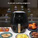 Healthy Choice 8 Litre Digital Air Fryer for Healthy Oil-Free Cooking - Multi-Use 1800W One Touch Digital Oven Cooker for Deep Frying, Roasting, Baking & Grilling - 8 Presets Cooking Programs, Black