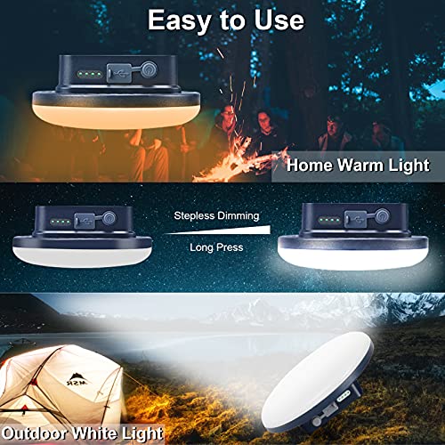 16500 mAh LED Hand Light, 2500 LM Torch, Continuously Dimmable Lamp, IP65 Waterproof, 2 Light Modes, Camping Light, Searchlight with USB Output Power Bank