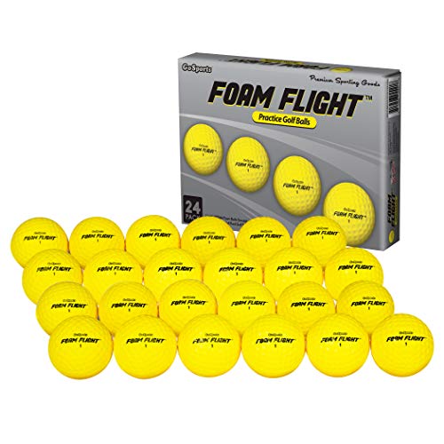 GoSports Foam Flight Practice Golf Balls 24 Pack - Yellow (GOLF-BALLS-FF-24-YELLOW)
