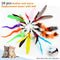 Hianjoo Feather Teaser Cat Toy Set 12 pcs, Interactive Toys for Cats 2 Retractable Cat Wand Funny Sticks and 10 Replacement Feather Teaser with Bell for Kitten Cat Catcher Having Fun Exercise Playing