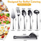 Serving Utensils Include Large Serving Spoons Slotted Serving Spoons Serving Forks Serving Tongs Soup Ladle and Pie Server Buffet Catering Serving Utensils for Dishwasher Safe (Black,10 Pieces)