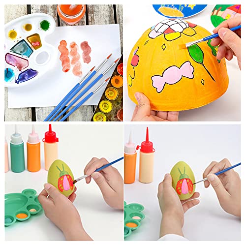 100 Pcs Small Paint Brushes Bulk,Wanfoou Paint Brushes Round and Flat Small Brush Bulk Classroom Crafts Paint Brushes for Acrylic Painting, Detail Painting, Watercolor Canvas Face Painting