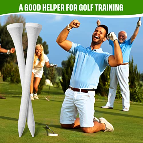 Mudder 600 Pack Golf Tees Bulk Wooden Golf Tees Wood Golfing Tees for Men Golf Balls Accessories (White, 2-3/4 Inch)