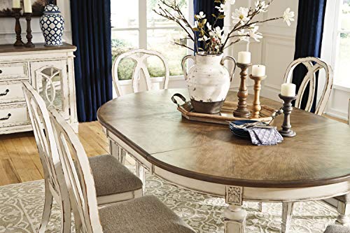 Signature Design by Ashley Realyn Dining Room Extension Table, Chipped White