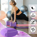 Outus 20 Pack Yoga Block and Yoga Strap Set 10 Pcs Non-Slip Yoga Blocks with 10 Pcs Metal D Ring Yoga Strap Stretching Exercise Workout Fitness Yoga Accessories EVA Foam Yoga Blocks for Gym (Purple)