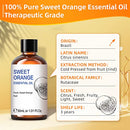 HIQILI Orange Essential Oils, Pure Organic Therapeutic Grade Orange Oil for Aromatherapy, Diffuser, Skin - 30ml