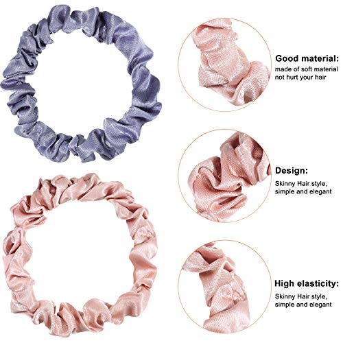 48 Pieces Satin Hair Scrunchies Elastic Silk Hair Bands Ponytail Holders Multicolor Hair Tie Scrunchy for Women Girl Hair Accessories