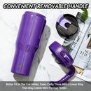 Zibtes 40oz Insulated Tumbler With Lid and Straws, Stainless Steel Double Vacuum Coffee Tumbler With Handle, Keeps Drinks Cold up to 34 Hours or Hot for 12 Hours(Glitter Purple 1 pack)