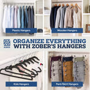 Zober Velvet Hangers 50 Pack - Black Hangers for Coats, Pants & Dress Clothes - Non Slip Clothes Hanger Set w/ 360 Degree Swivel, Holds up to 10 lbs - Strong Felt Hangers for Clothing