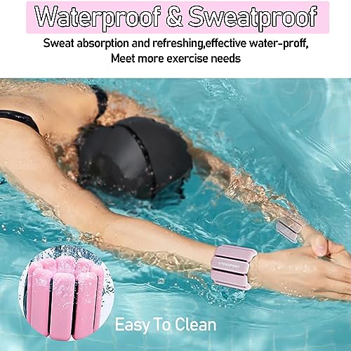 Wrist Ankle Weights Set of 2 (1Lb Each) Adjustable Wearable Ankle Weights Silicone Wrist Bangles for Men Women Kids, Increase Training Intensity Weights for Exercise,Jogging,Yoga,Gym,Strength Training