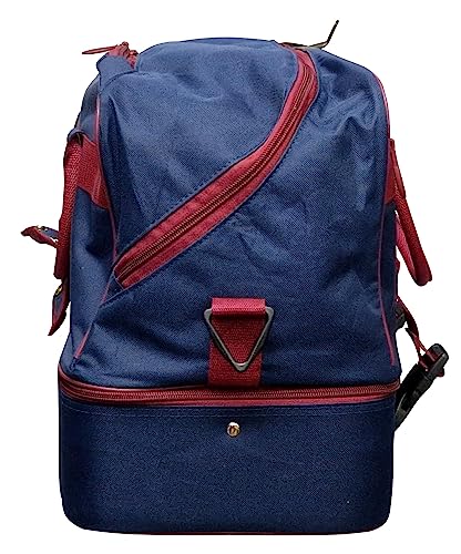 Acclaim Beadnell Deluxe Maxi Double Decker Four Bowls Bag Level Green Lawn Flat Short Mat Indoor & Outdoor Bowling Bag (Navy Blue/Burgundy)