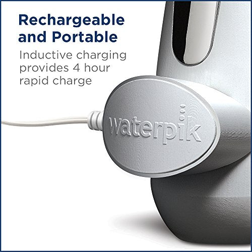 Waterpik Cordless Advanced Water Flosser WP-560 - 3 Pressure Settings - 360° Tip Rotation - 45 Seconds Water Capacity - Extra Quiet Design - 4x Flosser Tips - Dental Floss - Oral Hygiene - White