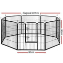 i.Pet 32" Large 8 Panel Pet Dog Playpens Rabbit Play Pen Fence Cage Puppy Exercise Enclosure Crate Pets Barrier Portable Outdoor Indoor Run Gate Guinea Pig Heavy Kennel