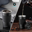 Travel Coffee Mug Spill Proof 16 oz Insulated Coffee Mug with Leakproof Lid, Stainless Steel Vacuum Tumbler ReusableThermal Coffee Cup to go for Hot and Cold Drinks -510ml,Black