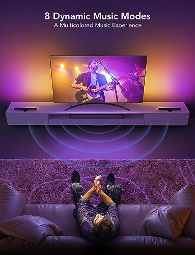 Govee RGBIC TV Light Bars, 15 Inches WiFi TV Backlight with Double Light Beads, Smart Light Bars with Multiple Placement Options Suitable for 45-70 inch TVs, Work with Alexa and Google Assistant