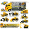 ZCOINS Construction Trucks 11 in 1 Vehicles with Car Met and Road Sign Sticker Car Toys for Over 3 Year Old Boys