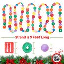 9 Foot Plastic Candy Life Saver Gumdrop Ball Christmas Garland | Glittered Christmas Tree Garland Perfect for Retro Candy Land Theme Trees | Garland Christmas Decorations for Indoor Use