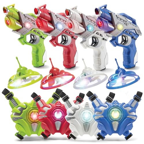 Play22 Laser Tag Sets with Gun and Vest and UFO Set of 4