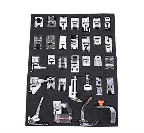 (32 PCS) - Professional Domestic Sewing Foot Presser foot Presser Feet Set for Singer, Brother, Janome,Kenmore, Babylock,Elna,Toyota,New Home,Simplicity And Low Shank Sewing Machines (32 PCS)