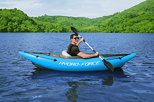 Bestway Hydro-Force Cove Champion | 1 Person Inflatable Kayak Set with Hand Pump, Paddles, Carry Bag, Blue, Blue, Grey, 275 x 81 x 45 cm